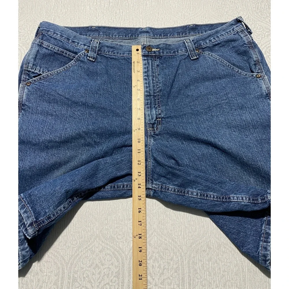 Lee Mens Blue Denim Carpenter Shorts Size 44 Relaxed Fit Utility Workwear Cotton